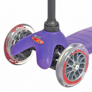 Самокат Mini Micro Purple (Мини Микро Сиреневый) + ленточки на руль в комплекте